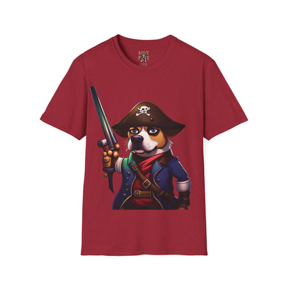 T Shirt - Dog Pirate Design, Fun and Unique Pet Lover Tee, Perfect for Themed Parties, Great Gift for Dog Owners