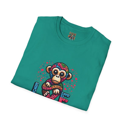 T-Shirt Love Monkey - Cool & Stylish Unisex Softstyle Tee for Casual Wear, Perfect Gift for Friends and Family