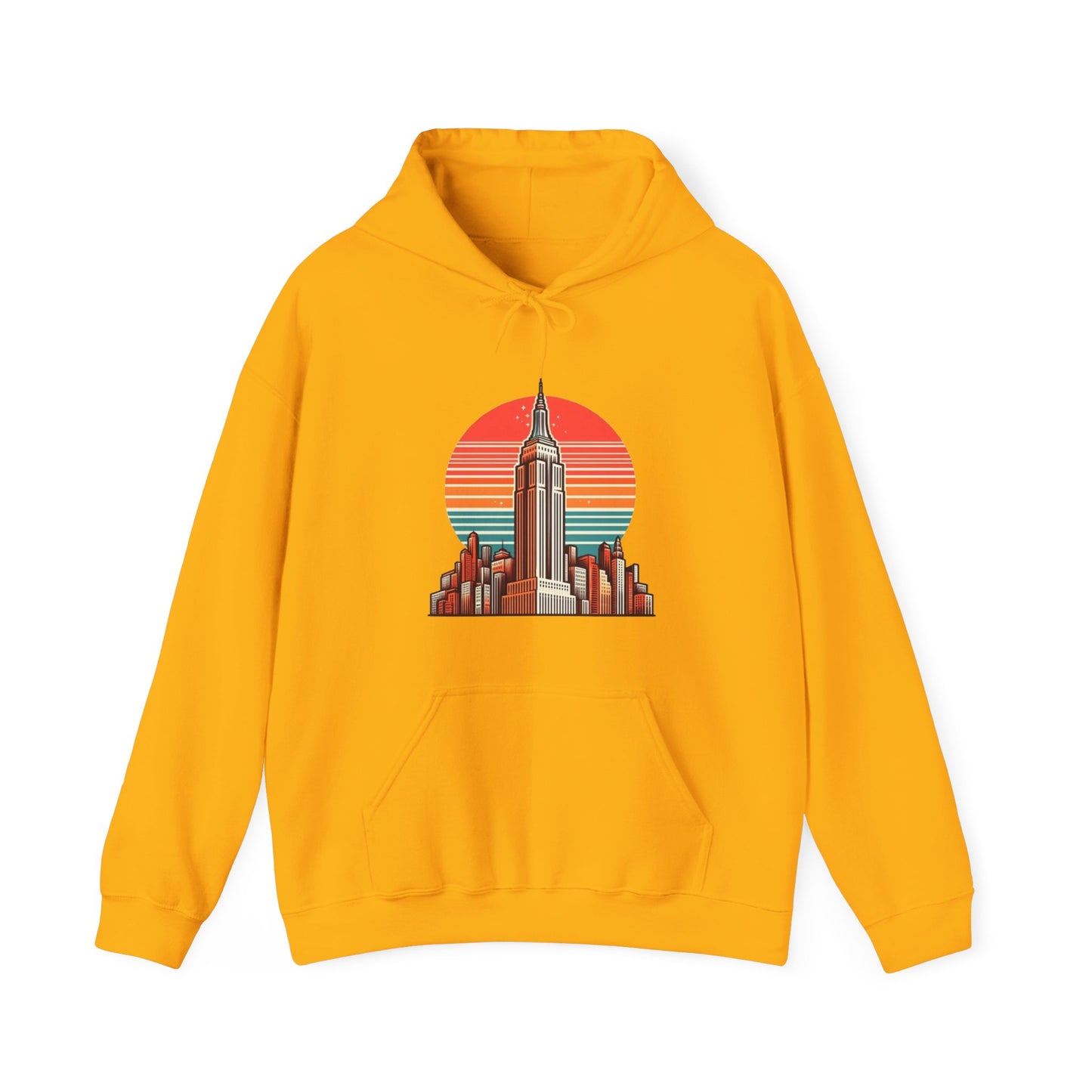 Vintage-Inspired Empire State Building Hoodie - 1970s Style Graphic Sweatshirt - Perfect for Retro Outfits and Gifts