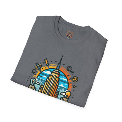 T Shirt Featuring Vintage Empire State Building Art, Retro New York City Tee for Travel Enthusiasts, Ideal Present