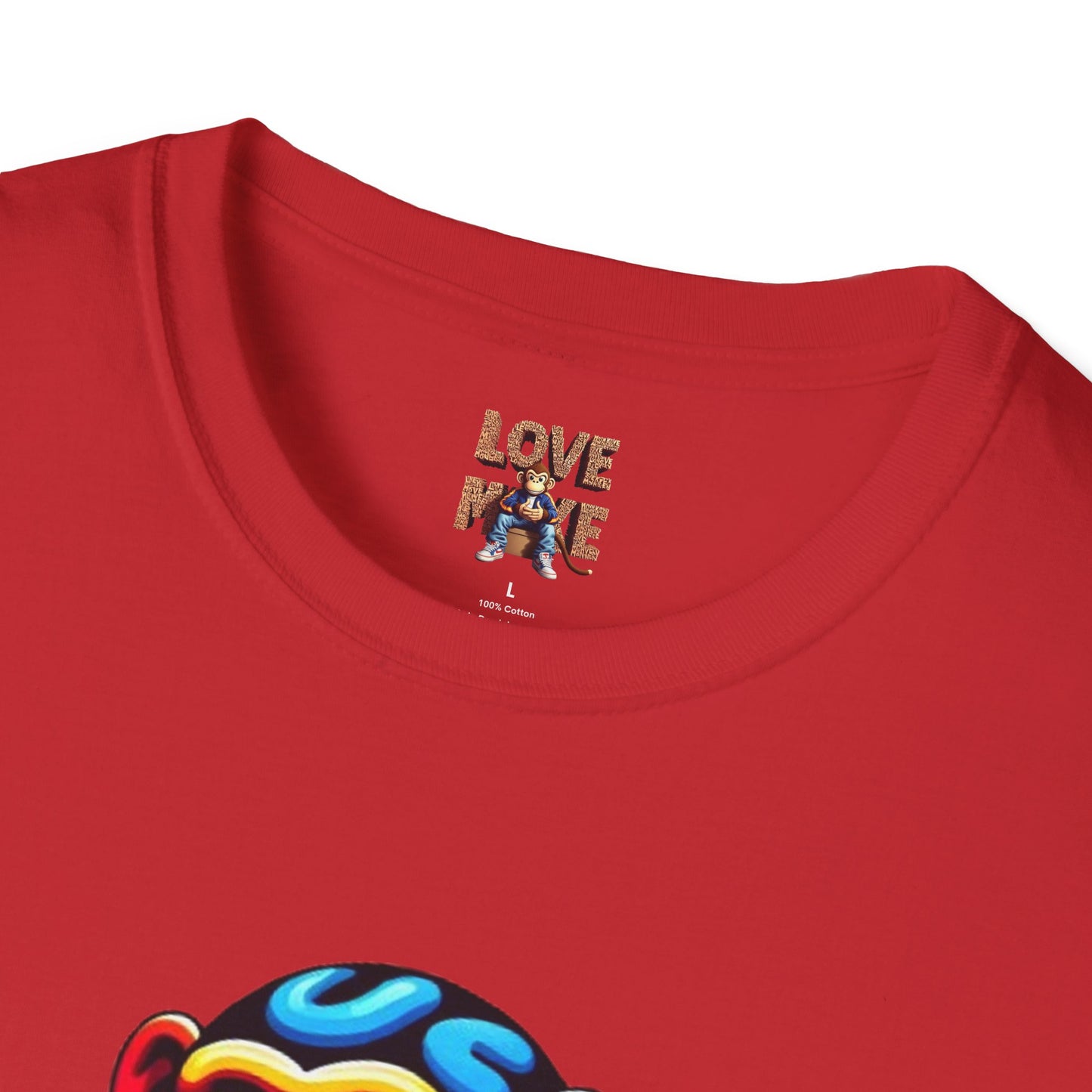 T-Shirt Love Monkey - Cool & Stylish Unisex Softstyle Tee for Casual Wear, Perfect Gift for Friends and Family