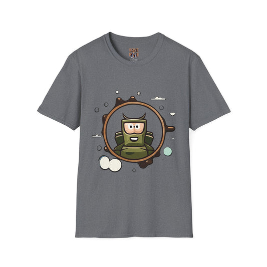 Helmet Explorer Guy Tee - Cool Graphic T-Shirt for Men, Casual Exploration Wear, Great Gift for Travel Enthusiasts