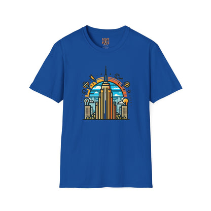 T Shirt Featuring Vintage Empire State Building Art, Retro New York City Tee for Travel Enthusiasts, Ideal Present