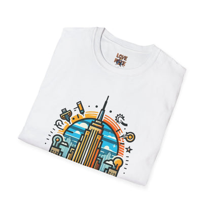 T Shirt Featuring Vintage Empire State Building Art, Retro New York City Tee for Travel Enthusiasts, Ideal Present