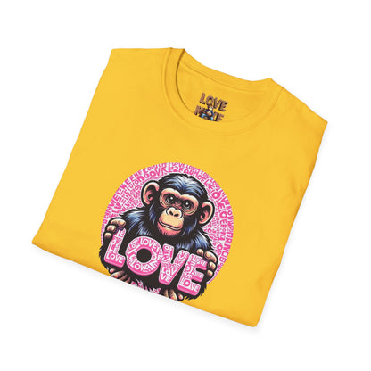 T Shirt with Unique Love Monkey Graphic, Stylish & Trendy, Ideal for Everyday Wear, Fun Gift Idea