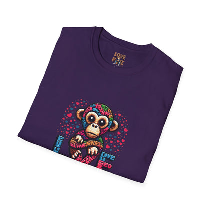 T-Shirt Love Monkey - Cool & Stylish Unisex Softstyle Tee for Casual Wear, Perfect Gift for Friends and Family