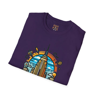 T Shirt Featuring Vintage Empire State Building Art, Retro New York City Tee for Travel Enthusiasts, Ideal Present