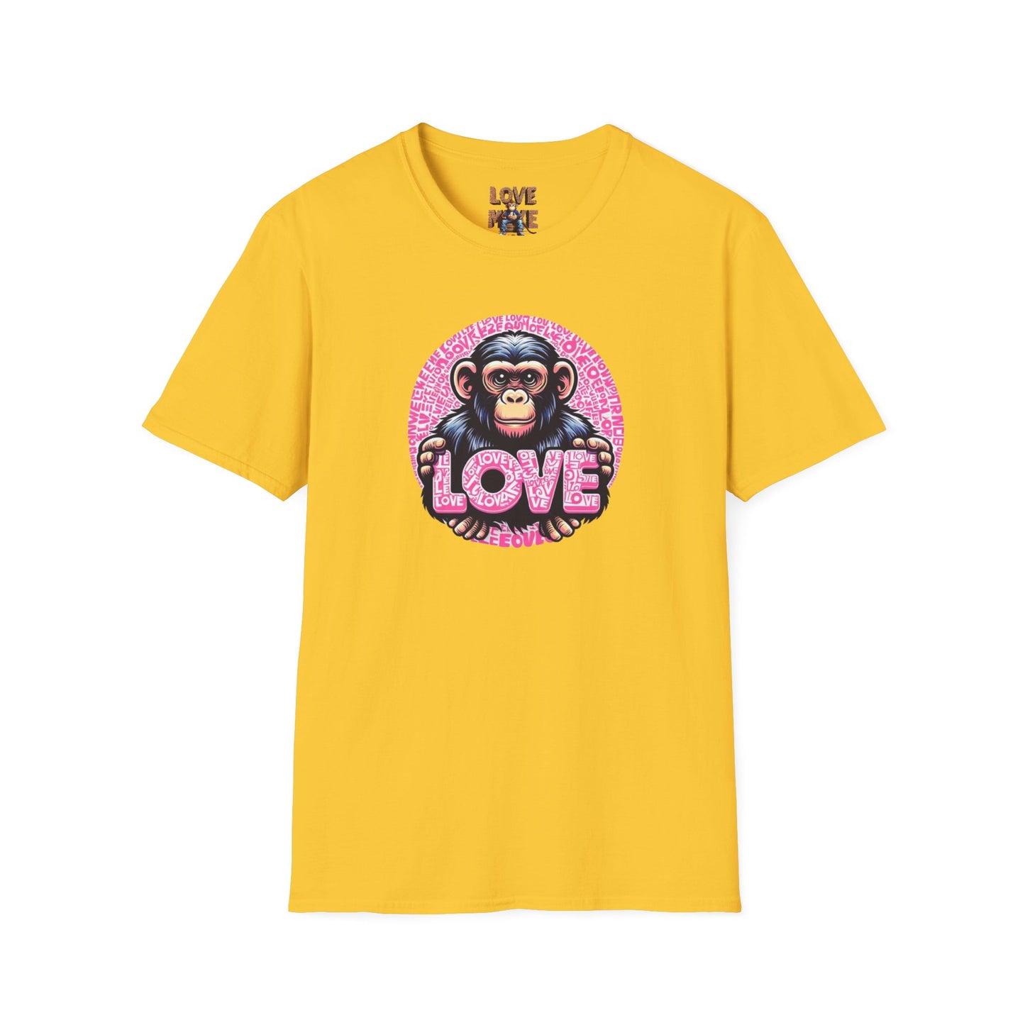 T Shirt with Unique Love Monkey Graphic, Stylish & Trendy, Ideal for Everyday Wear, Fun Gift Idea