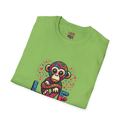 T-Shirt Love Monkey - Cool & Stylish Unisex Softstyle Tee for Casual Wear, Perfect Gift for Friends and Family