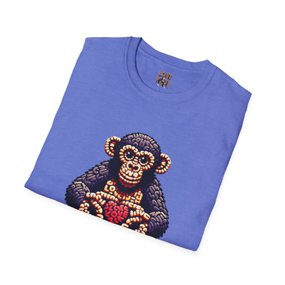 Designer Love Monkey T-Shirt - Cool Graphic Animal Top, Ideal for Casual Outfits, Designer Shirt