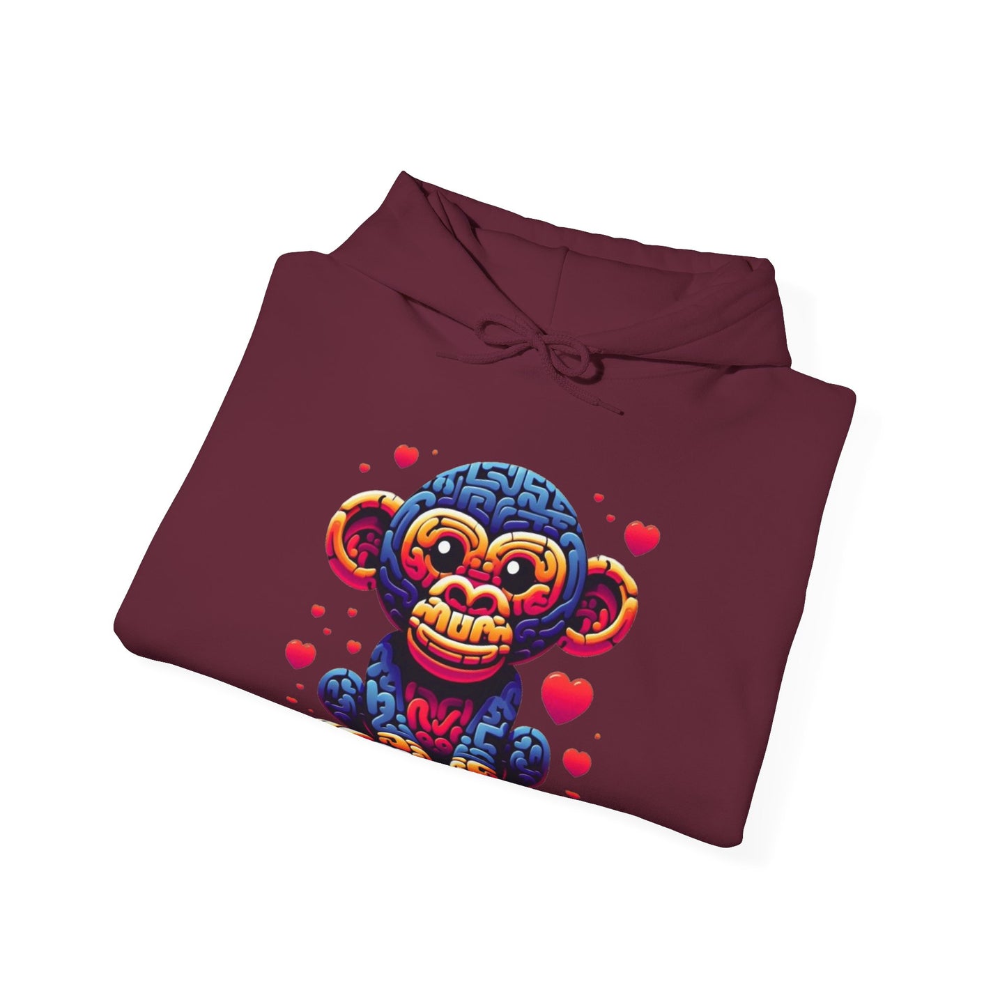 Designer Love Monkey Hoodie - Cool Graphic Animal Top, Ideal for Casual Outfits, Designer Hoodie Active