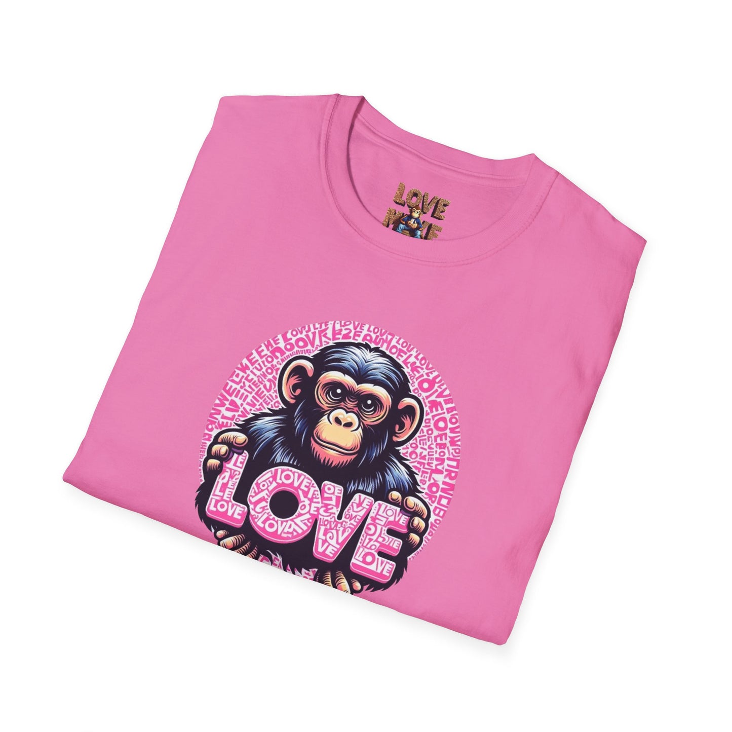 T Shirt with Unique Love Monkey Graphic, Stylish & Trendy, Ideal for Everyday Wear, Fun Gift Idea