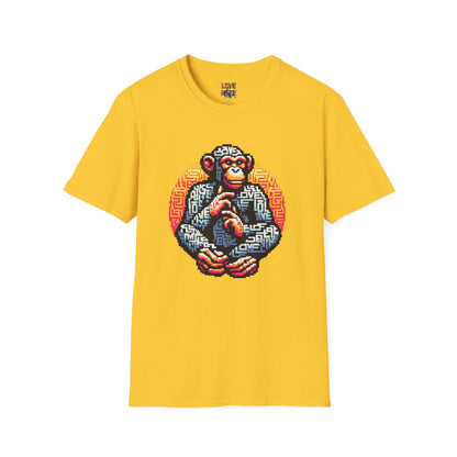 T-Shirt Love Monkey - Unisex Softstyle Casual Wear, Fashionable & Unique Gift for Friends, Family, Birthdays and More