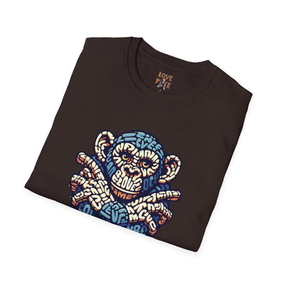 Love Monkey T-Shirt - Unique Designer Graphic Tee, Perfect Casual Wear, Ideal Designer Wear Gift