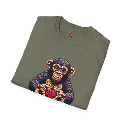 Designer Love Monkey T-Shirt - Cool Graphic Animal Top, Ideal for Casual Outfits, Designer Shirt