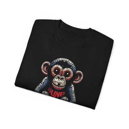 T-Shirt Love Monkey - Unisex Softstyle Casual Wear, Fashionable & Unique Gift for Friends, Family, Birthdays and More