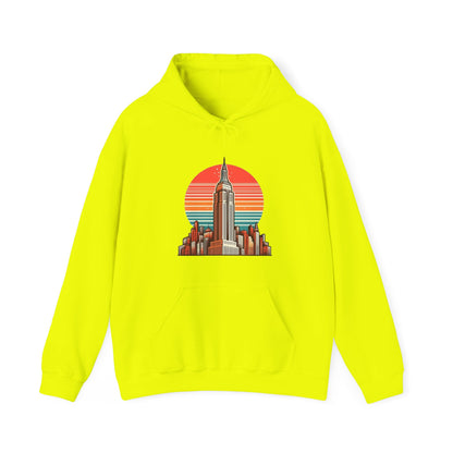 Vintage-Inspired Empire State Building Hoodie - 1970s Style Graphic Sweatshirt - Perfect for Retro Outfits and Gifts