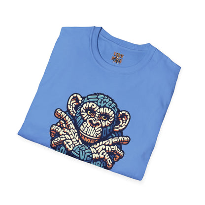 Love Monkey T-Shirt - Unique Designer Graphic Tee, Perfect Casual Wear, Ideal Designer Wear Gift