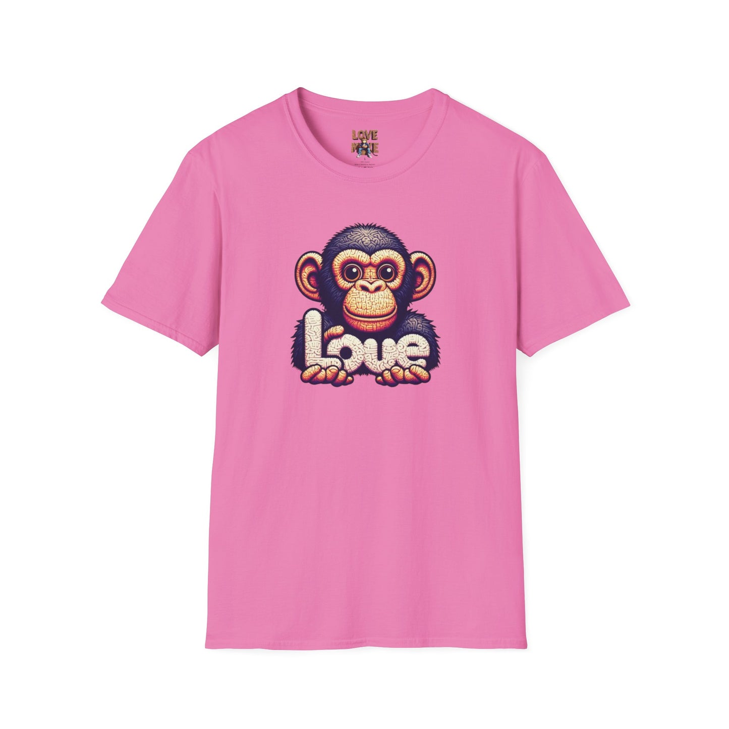 Love Monkey T-Shirt - Unique Designer Graphic Tee, Perfect Casual Wear, Ideal Designer Wear Gift