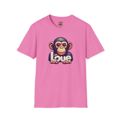 Love Monkey T-Shirt - Unique Designer Graphic Tee, Perfect Casual Wear, Ideal Designer Wear Gift