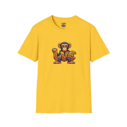 Love Monkey T-Shirt - Unique Designer Graphic Tee, Perfect Casual Wear, Ideal Designer Wear Gift