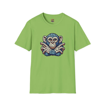 Love Monkey T-Shirt - Unique Designer Graphic Tee, Perfect Casual Wear, Ideal Designer Wear Gift