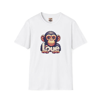 Love Monkey T-Shirt - Unique Designer Graphic Tee, Perfect Casual Wear, Ideal Designer Wear Gift