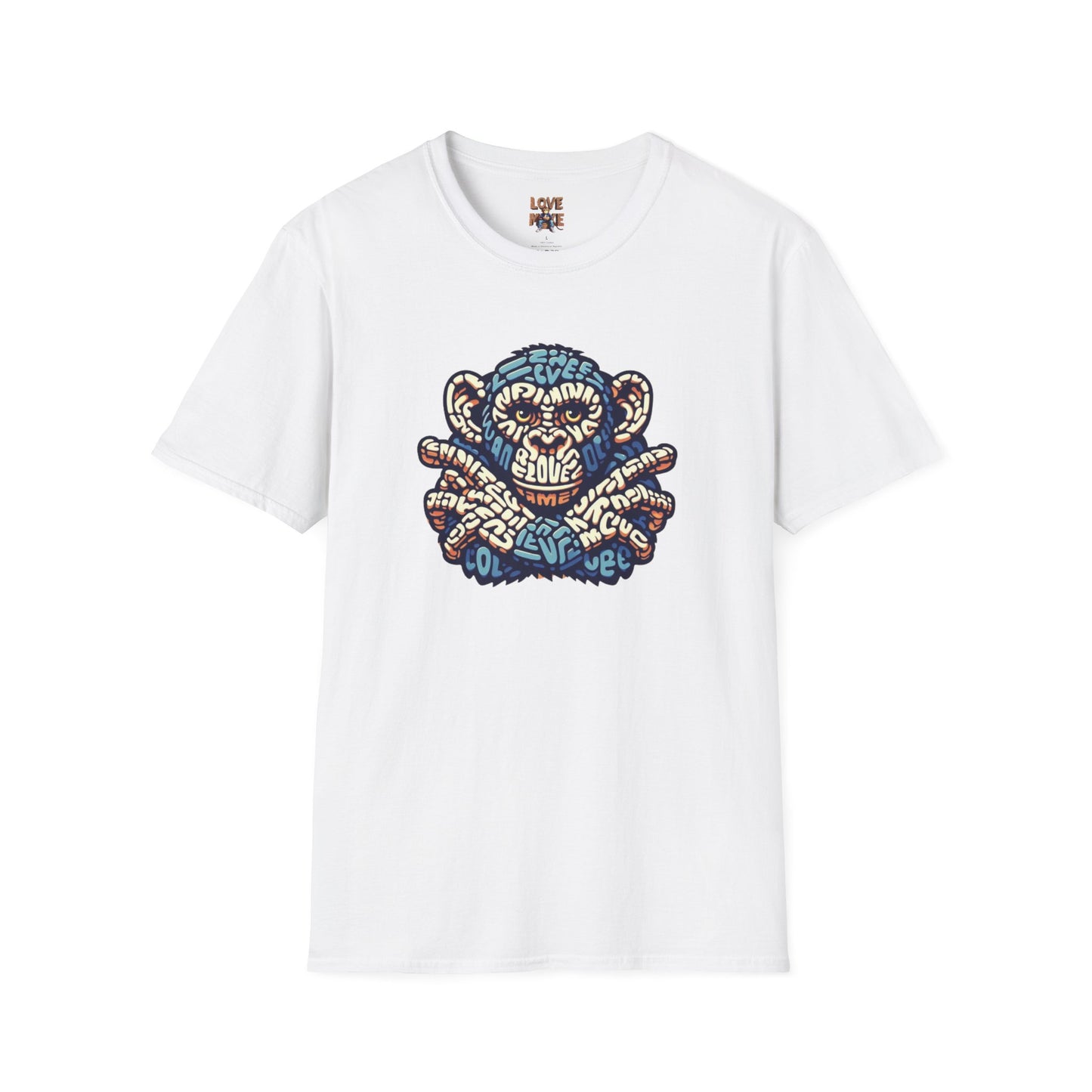 Love Monkey T-Shirt - Unique Designer Graphic Tee, Perfect Casual Wear, Ideal Designer Wear Gift