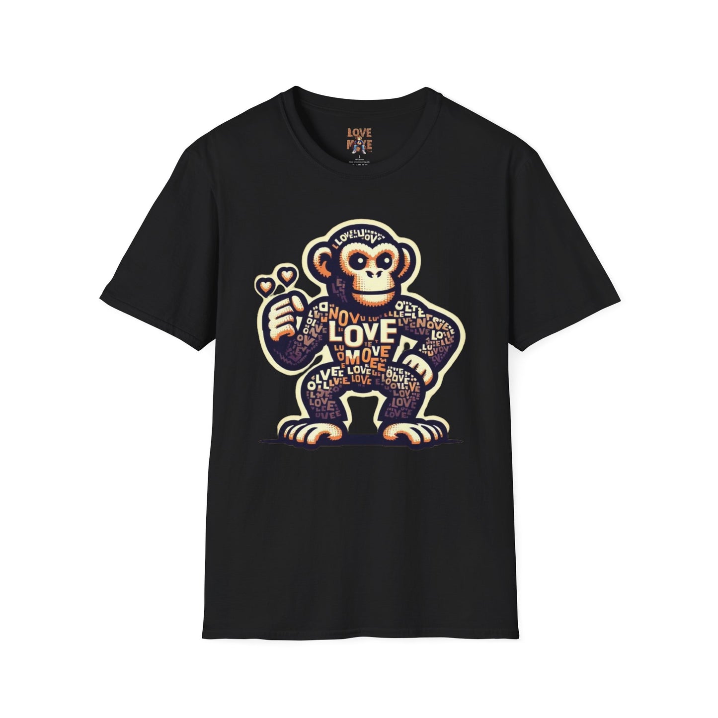 T-Shirt Love Monkey - Cool, Stylish & Trendy Unisex Softstyle Tee for Casual Wear, Perfect Gift for Friends and Family