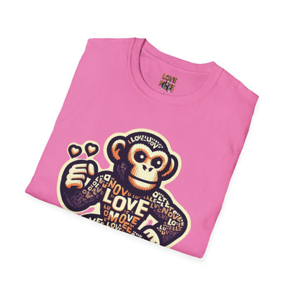 T-Shirt Love Monkey - Cool, Stylish & Trendy Unisex Softstyle Tee for Casual Wear, Perfect Gift for Friends and Family