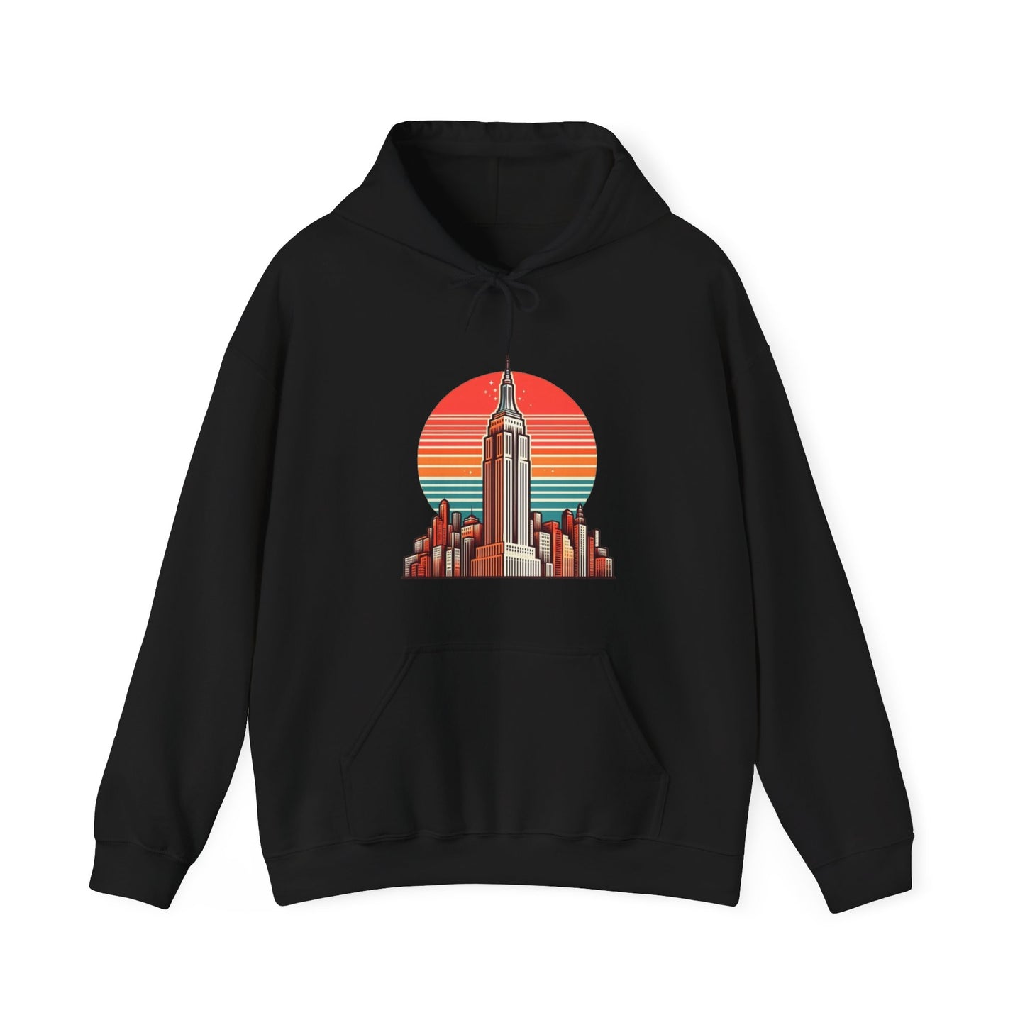 Vintage-Inspired Empire State Building Hoodie - 1970s Style Graphic Sweatshirt - Perfect for Retro Outfits and Gifts