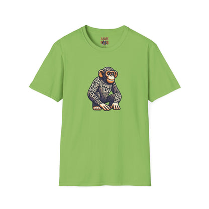 Love Monkey T-Shirt - Unique Designer Graphic Tee, Perfect Casual Wear, Ideal Designer Wear Gift