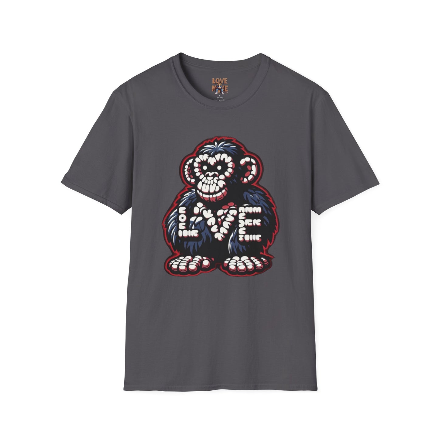 Love Monkey T-shirt, Trendy & Stylish Graphic Tee, Ideal for Everyday Wear, Fun Gift for All Ages