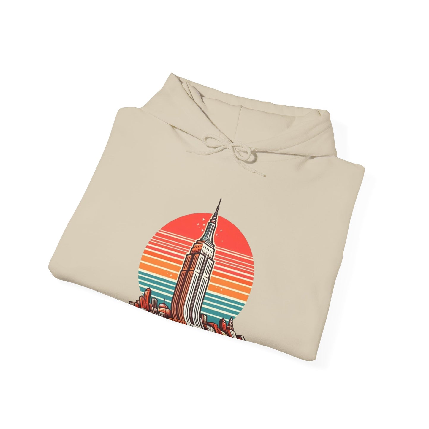 Vintage-Inspired Empire State Building Hoodie - 1970s Style Graphic Sweatshirt - Perfect for Retro Outfits and Gifts