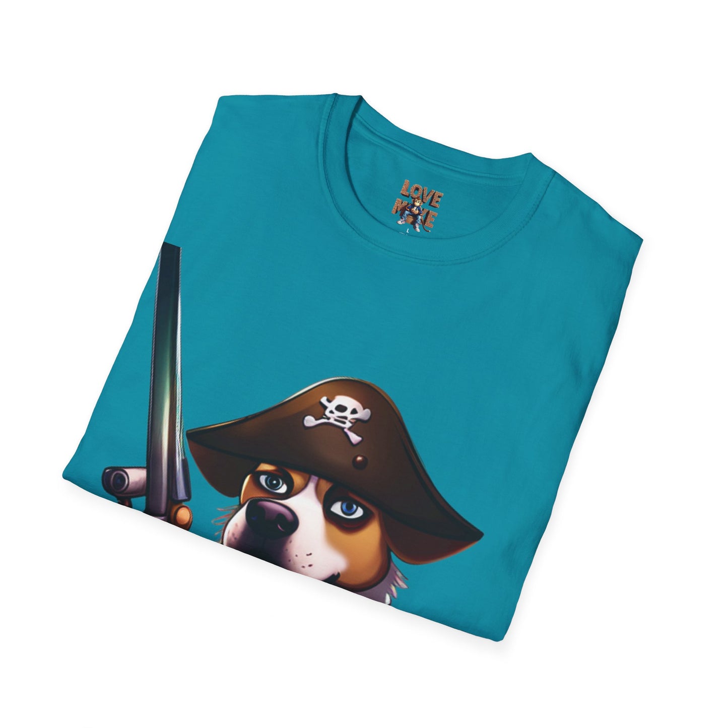 T Shirt - Dog Pirate Design, Fun and Unique Pet Lover Tee, Perfect for Themed Parties, Great Gift for Dog Owners