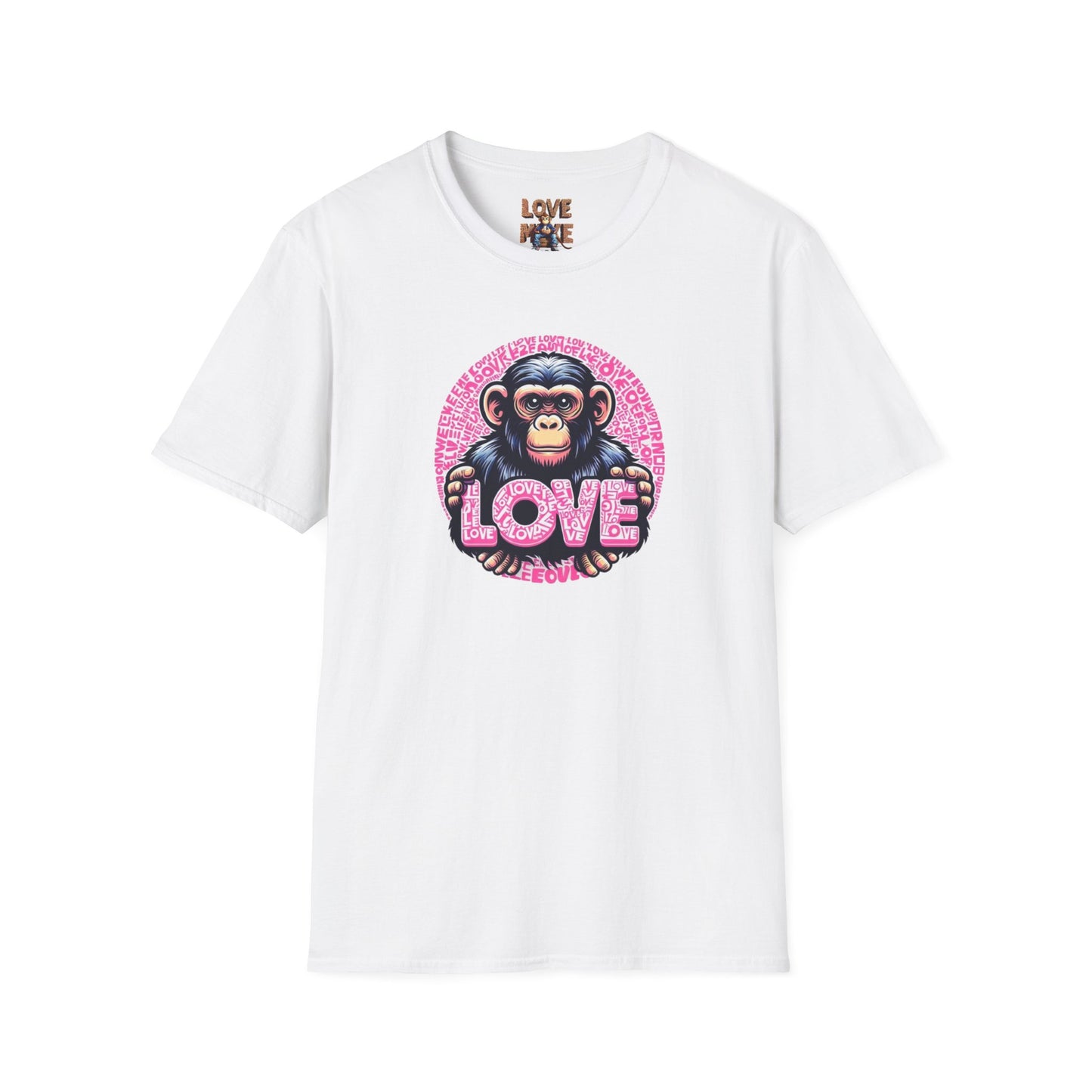 T Shirt with Unique Love Monkey Graphic, Stylish & Trendy, Ideal for Everyday Wear, Fun Gift Idea