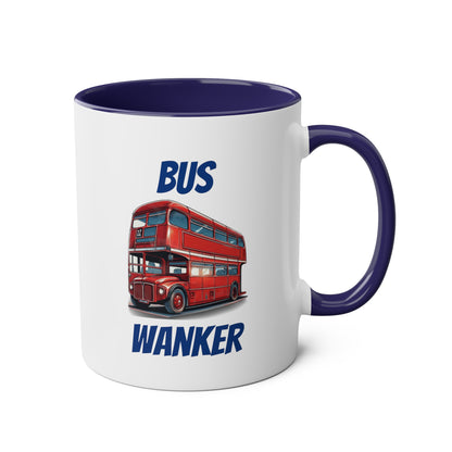 Bus Wanker - Two-Tone Coffee Mugs, 11oz