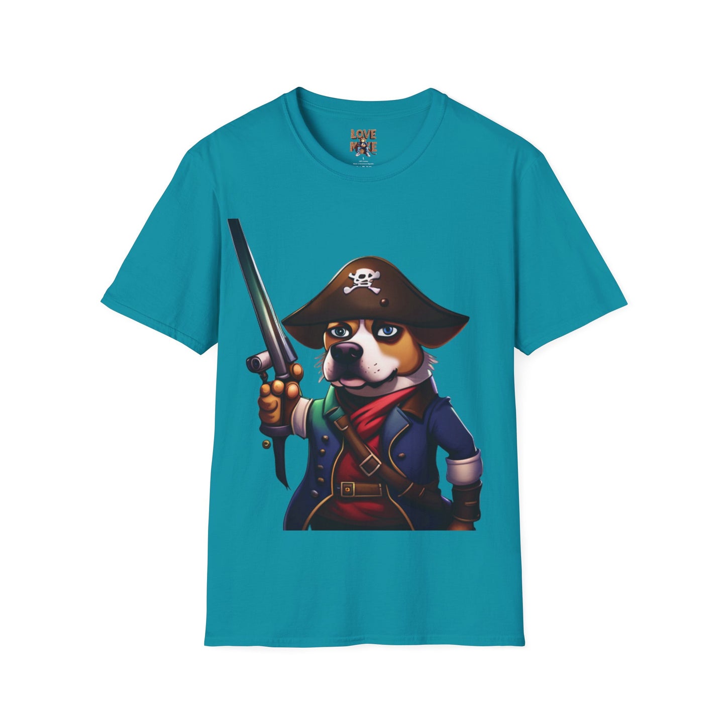 T Shirt - Dog Pirate Design, Fun and Unique Pet Lover Tee, Perfect for Themed Parties, Great Gift for Dog Owners