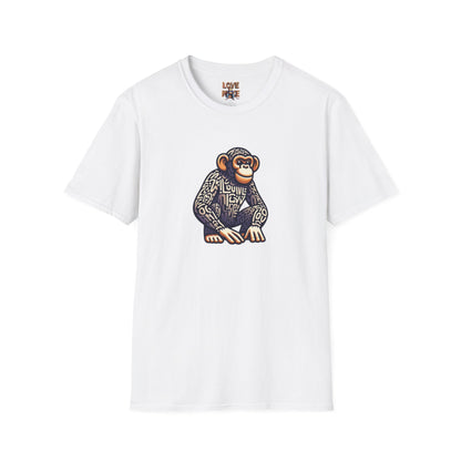 Love Monkey T-Shirt - Unique Designer Graphic Tee, Perfect Casual Wear, Ideal Designer Wear Gift