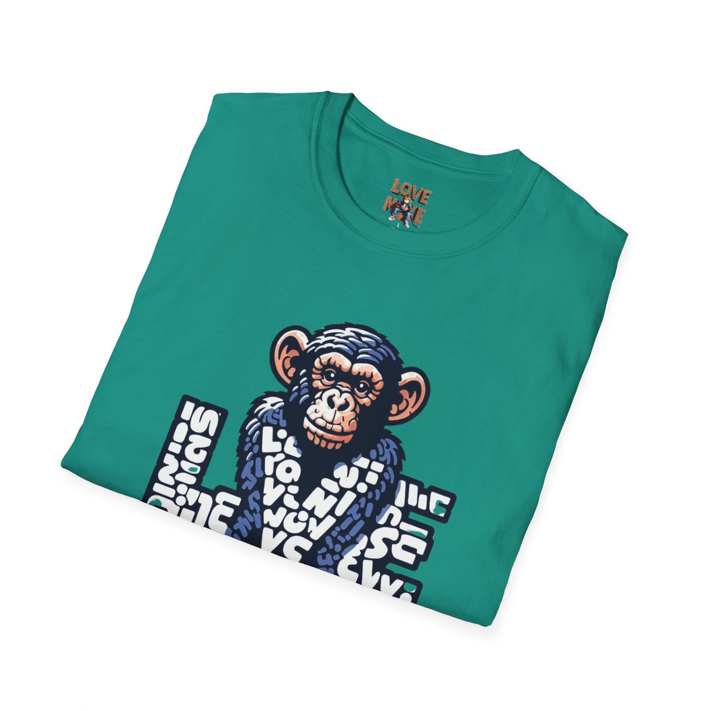 T-shirt Love Monkey Design, Cool & Stylish Tee, Perfect for Casual Wear and a Unique Gift for Friends and Family