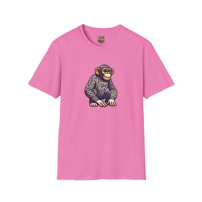 Love Monkey T-Shirt - Unique Designer Graphic Tee, Perfect Casual Wear, Ideal Designer Wear Gift