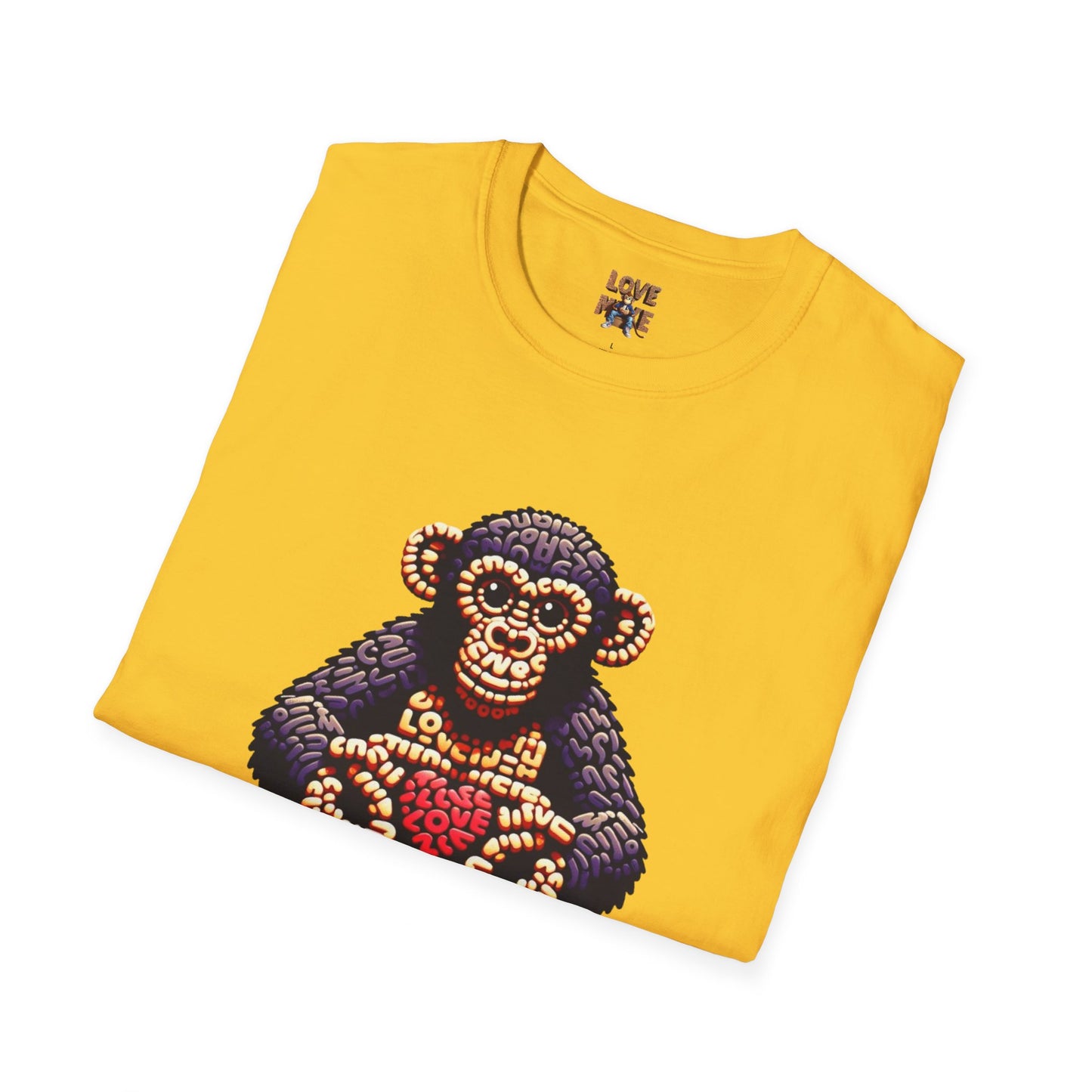 Designer Love Monkey T-Shirt - Cool Graphic Animal Top, Ideal for Casual Outfits, Designer Shirt