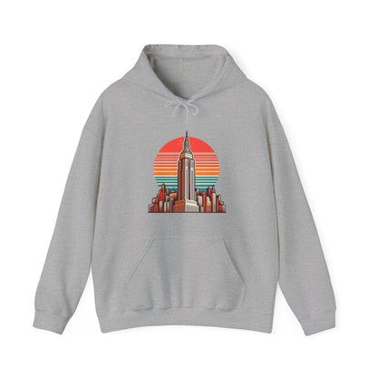 Vintage-Inspired Empire State Building Hoodie - 1970s Style Graphic Sweatshirt - Perfect for Retro Outfits and Gifts