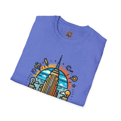 T Shirt Featuring Vintage Empire State Building Art, Retro New York City Tee for Travel Enthusiasts, Ideal Present