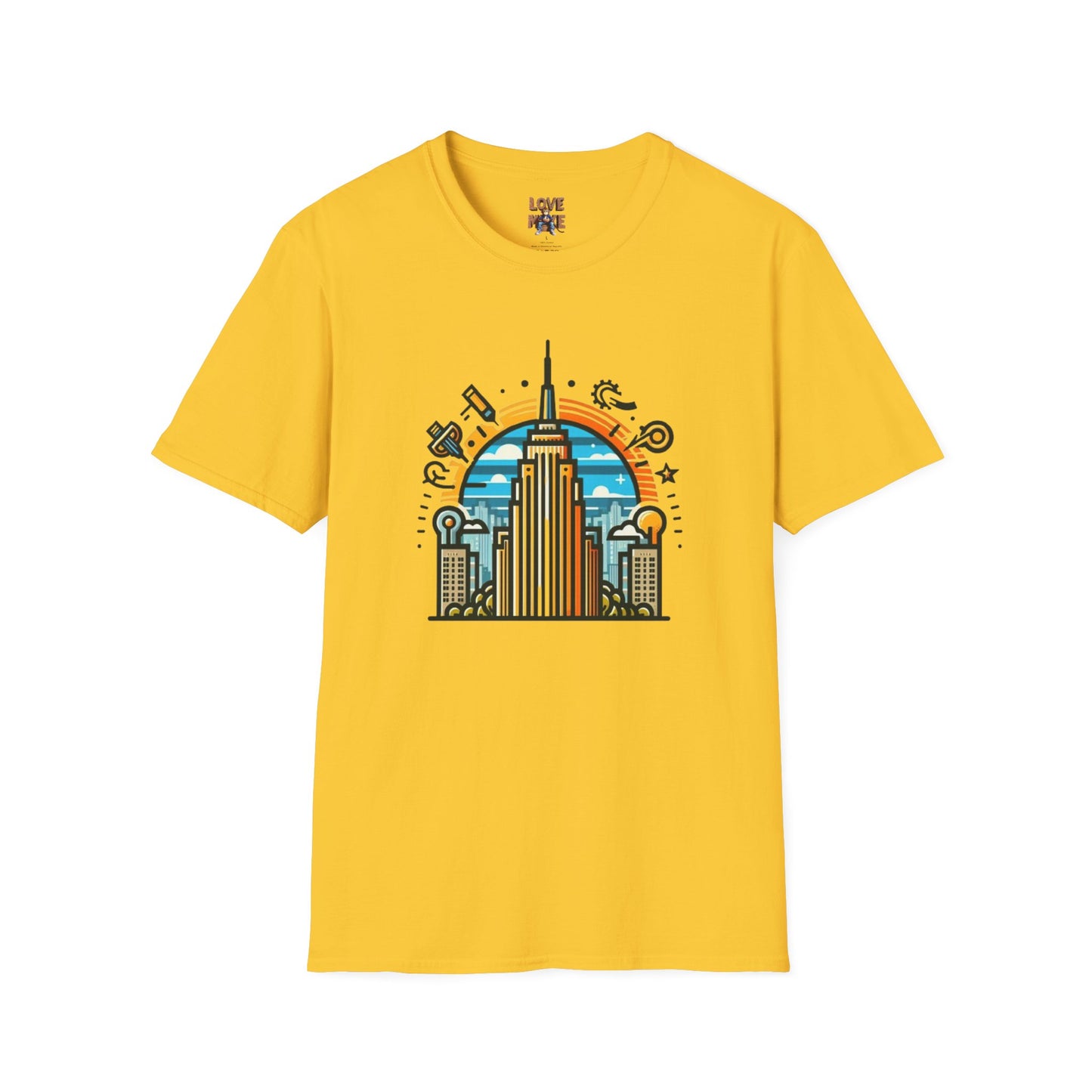 T Shirt Featuring Vintage Empire State Building Art, Retro New York City Tee for Travel Enthusiasts, Ideal Present