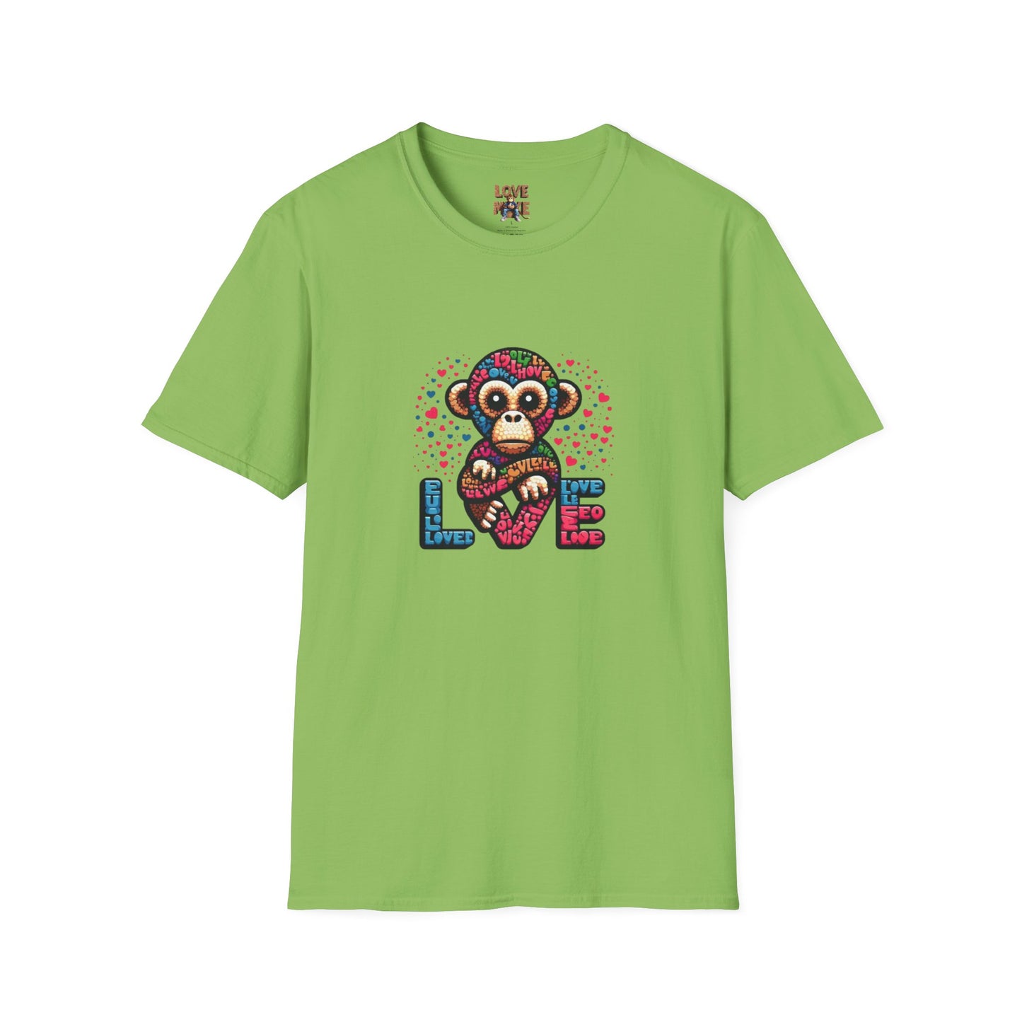 T-Shirt Love Monkey - Cool & Stylish Unisex Softstyle Tee for Casual Wear, Perfect Gift for Friends and Family