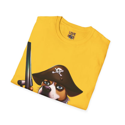 T Shirt - Dog Pirate Design, Fun and Unique Pet Lover Tee, Perfect for Themed Parties, Great Gift for Dog Owners