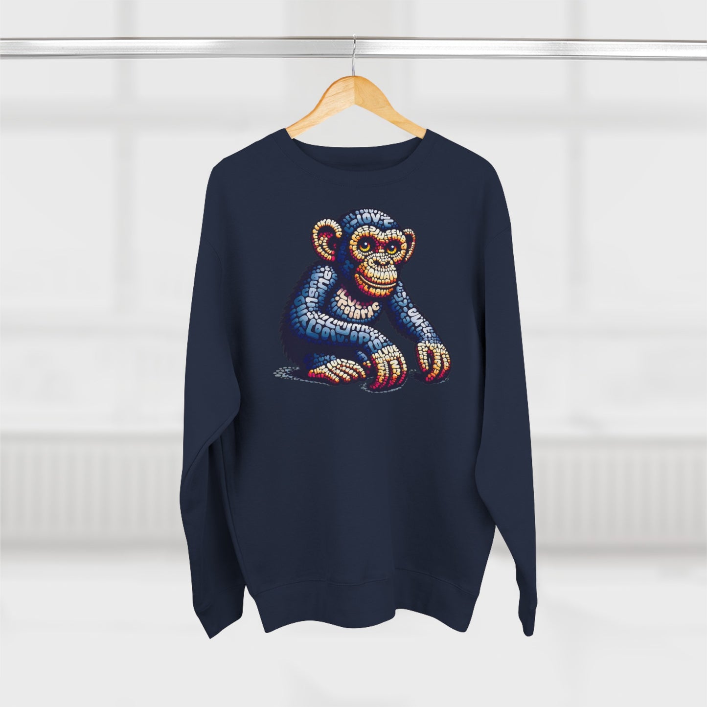 Love Monkey Sweatshirt, Unisex Premium Crewneck, Cosy Casual Wear for Him & Her, Ideal Anniversary or Birthday Gift