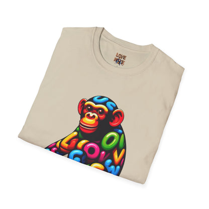 T-Shirt Love Monkey - Cool & Stylish Unisex Softstyle Tee for Casual Wear, Perfect Gift for Friends and Family