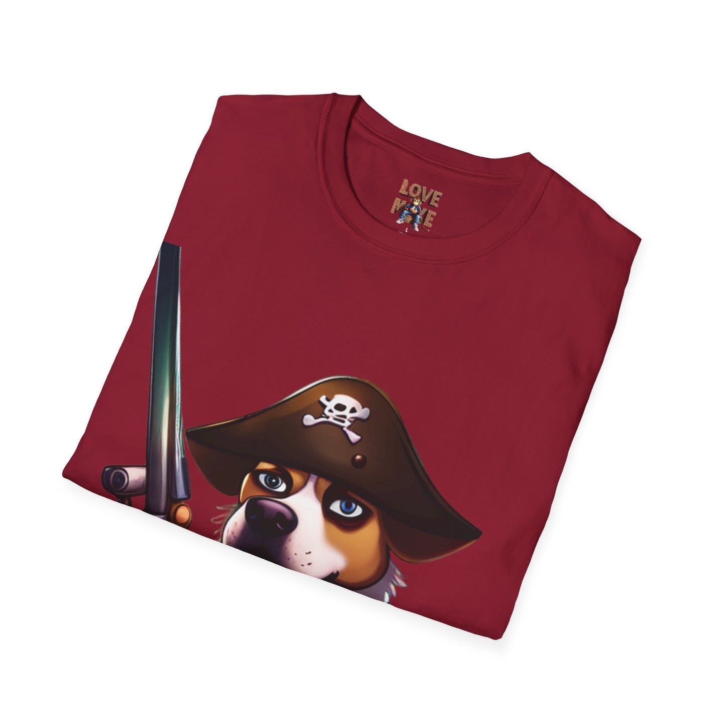 T Shirt - Dog Pirate Design, Fun and Unique Pet Lover Tee, Perfect for Themed Parties, Great Gift for Dog Owners